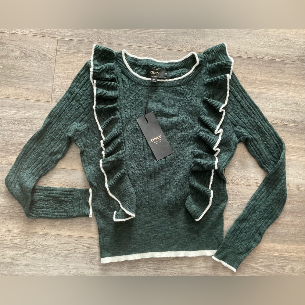 ONLY Sweater with Ruffle Accents NWT - Picture 1 of 2